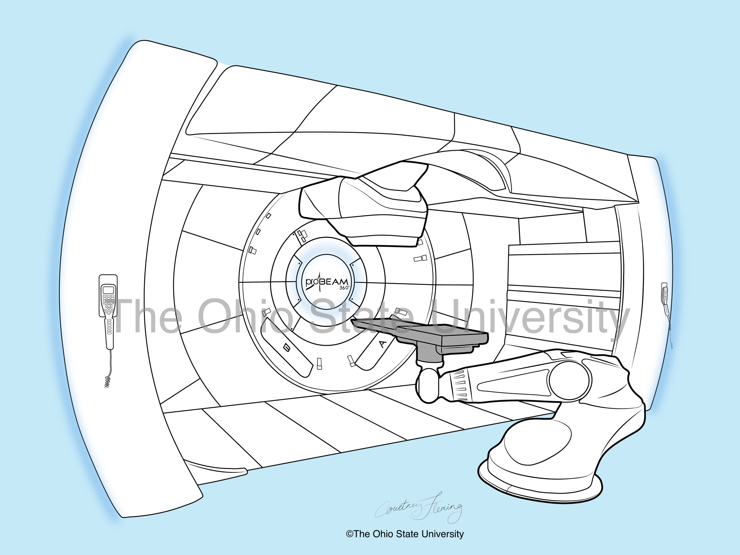 ProBeam proton therapy cancer treatment system (simple line)