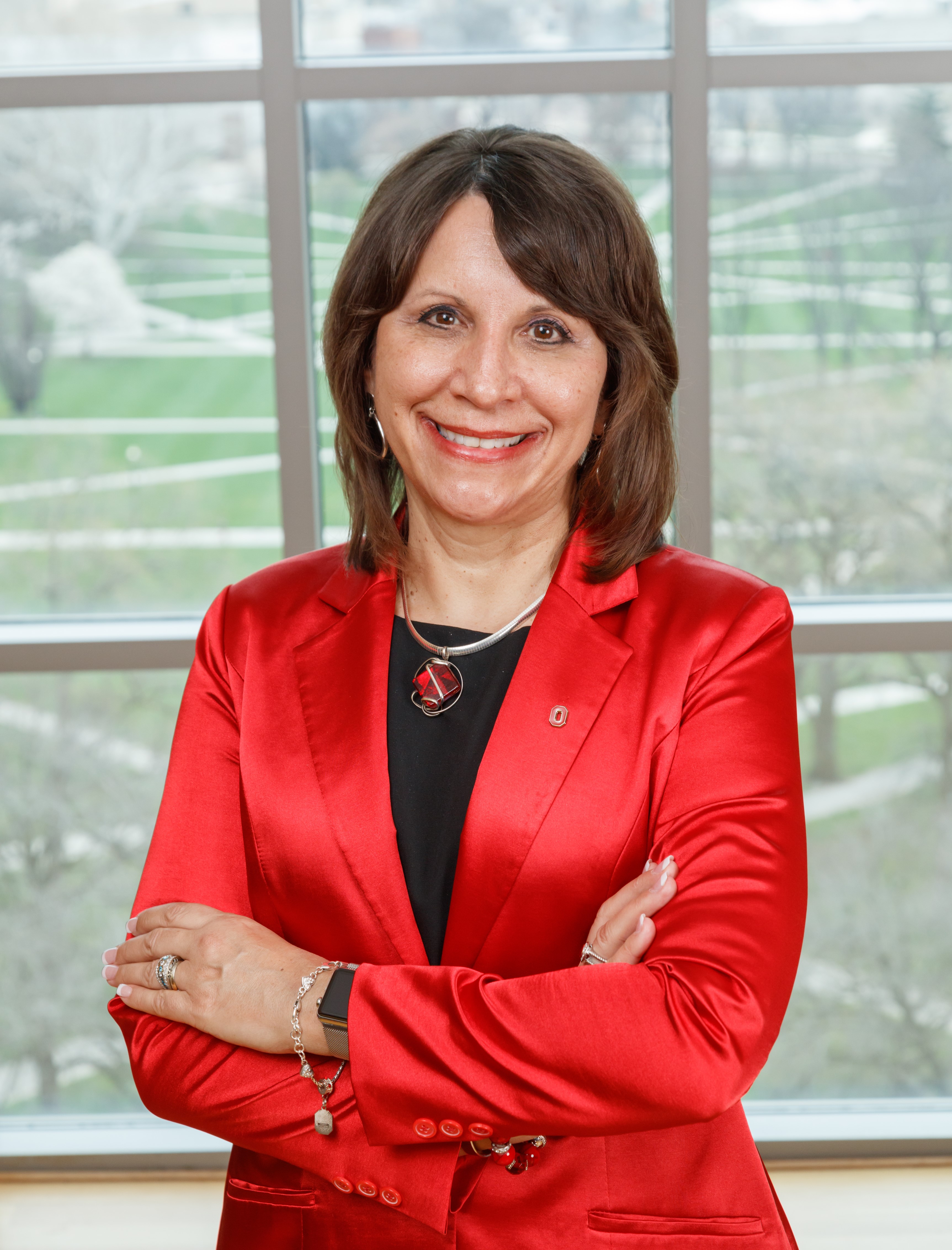 Bernadette Mazurek Melnyk portrait, smiling.