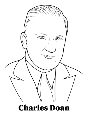 line drawing illustration of Charles Doan