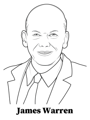 line drawing illustration of James Warren