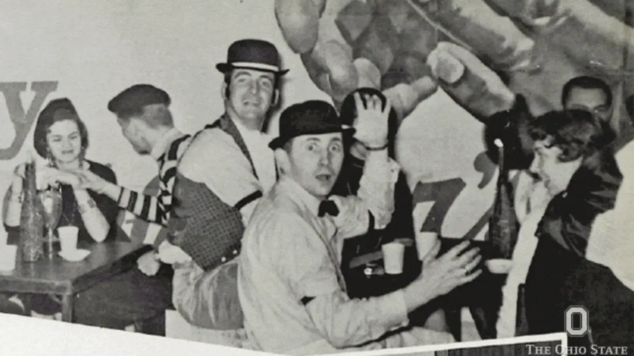 Manuel Tzagournis at a fraternity Ohio State event as a college student.