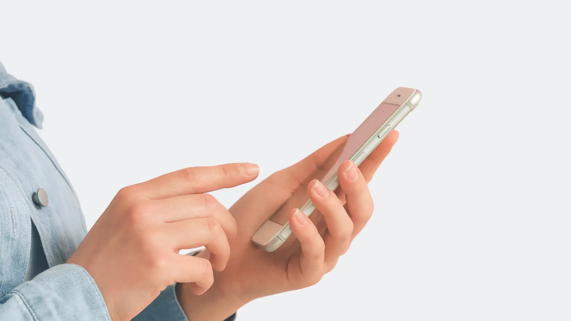 Person using mobile phone.